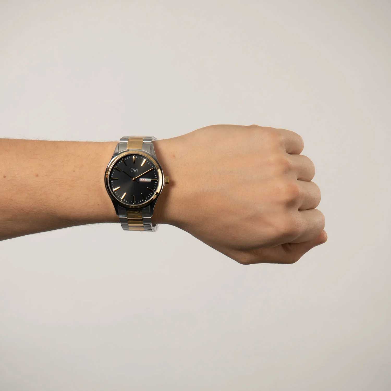 CAVI Watches - Toliman Black Sunray ur, 41 mm - Bicolor rustfrit stål - Image 2