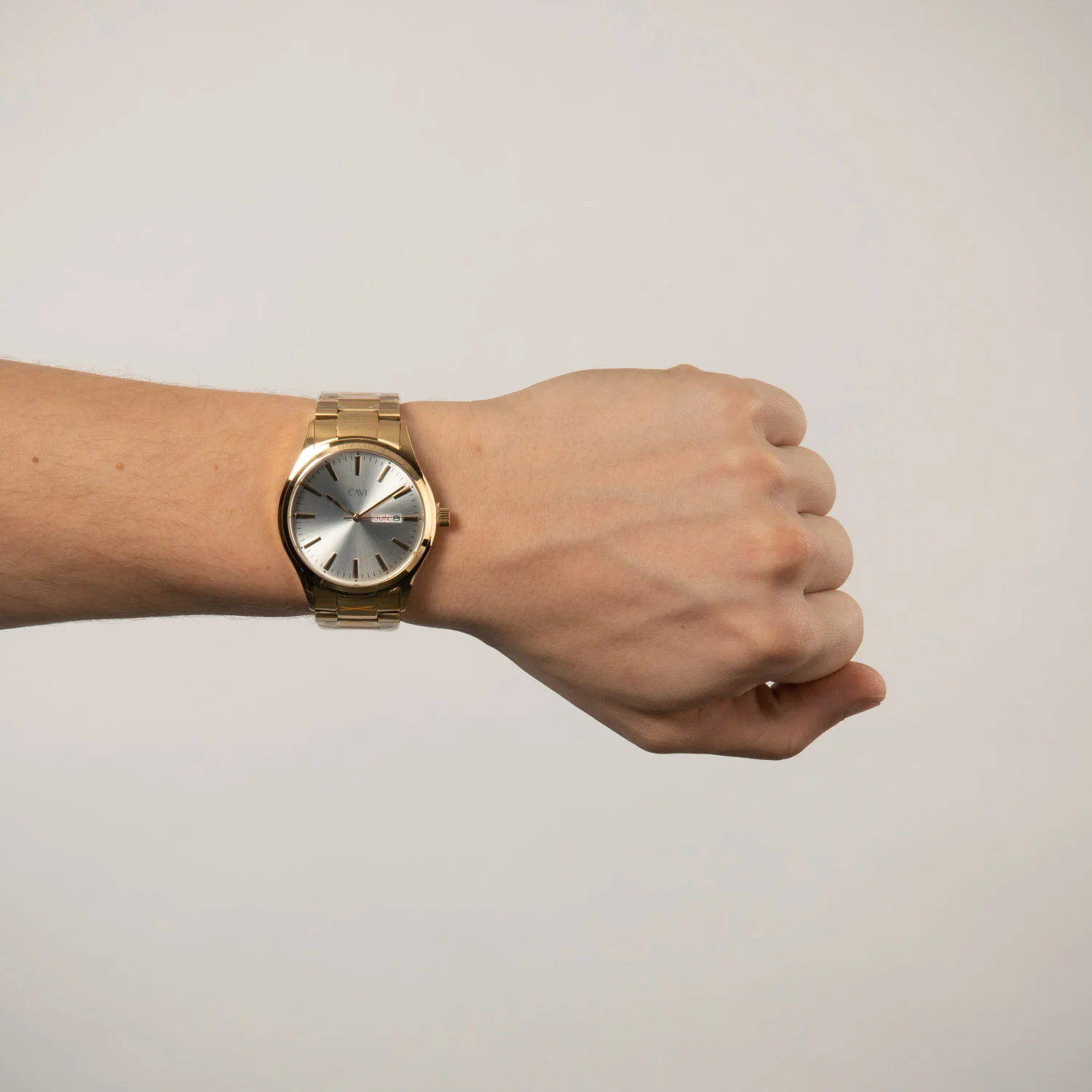 CAVI Watches - Toliman Silver Sunray ur, 41 mm - Guld IPG rustfrit stål - Image 2
