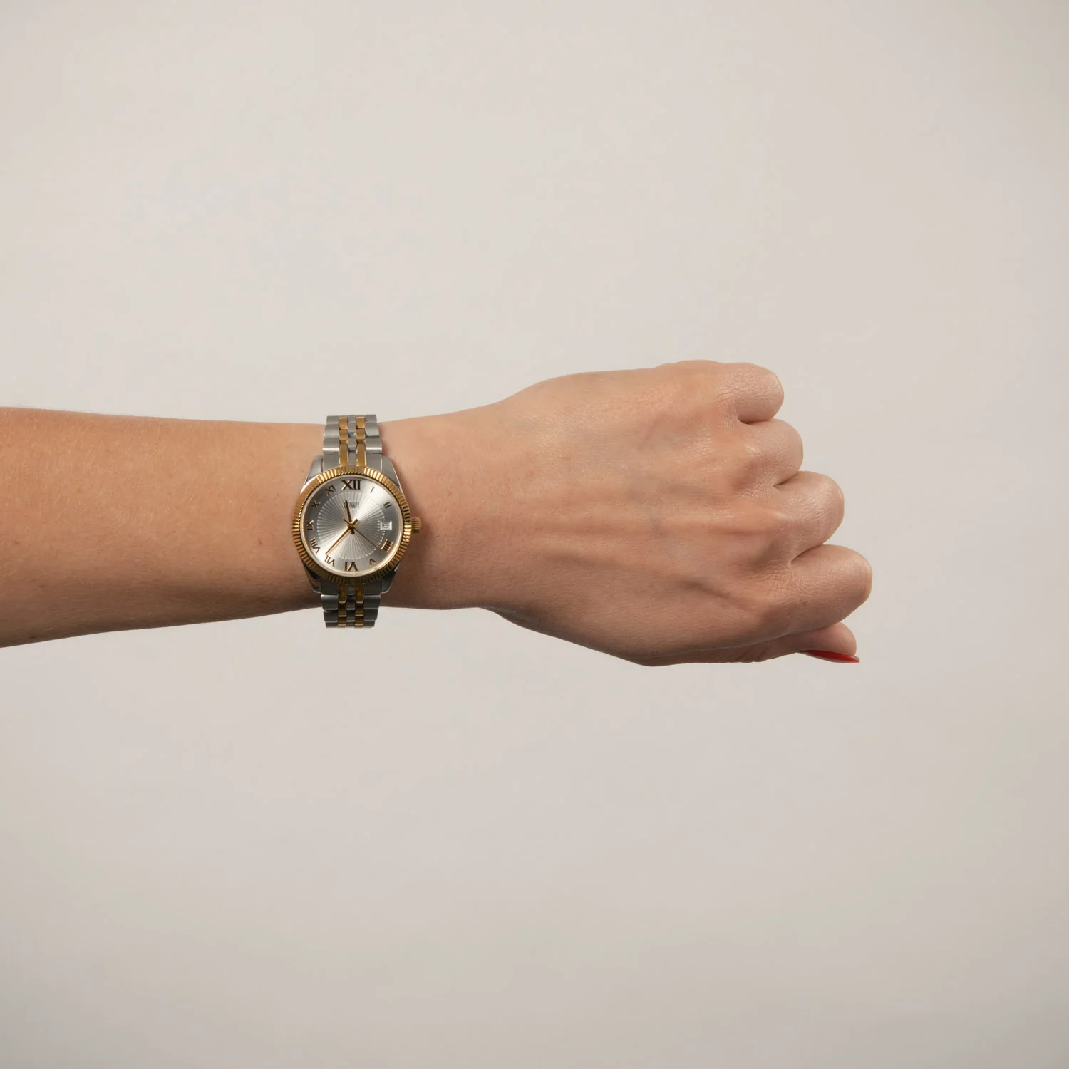 CAVI Watches - Vela Silver Sunray ur, 32,5 mm - Bicolor rustfrit stål - Image 2
