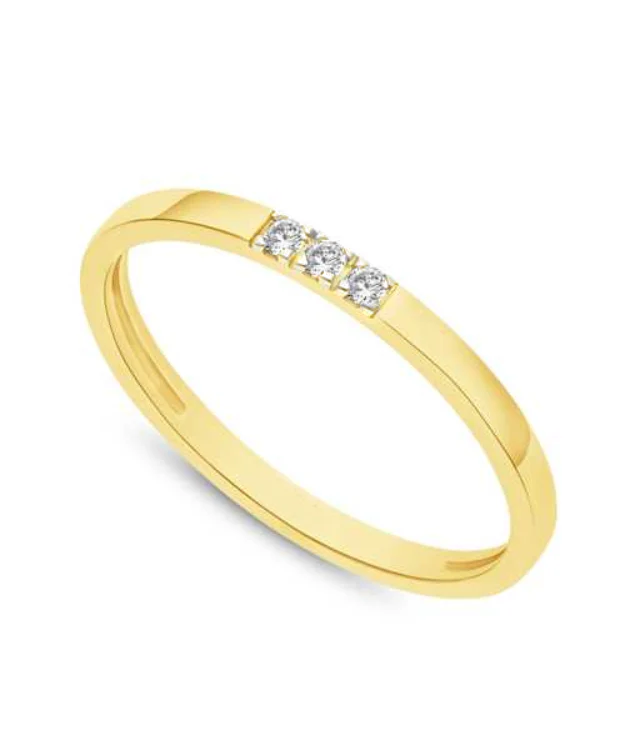 Diamond Collection - Alliancering, 3x0,01 ct. w/si - 14 kt. guld, B0709-100RG