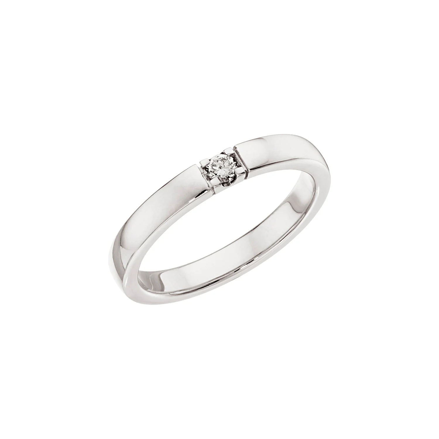 Diamond Collection - Alliancering m/blød kant, 1x0,07 ct. tw/si - 14 kt. hvidguld, 0799HV