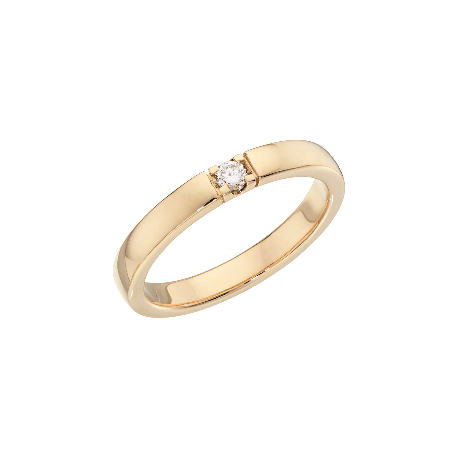 Diamond Collection - Alliancering m/blød kant, 1x0,07 ct. tw/si - 14 kt. rødguld, 0799R
