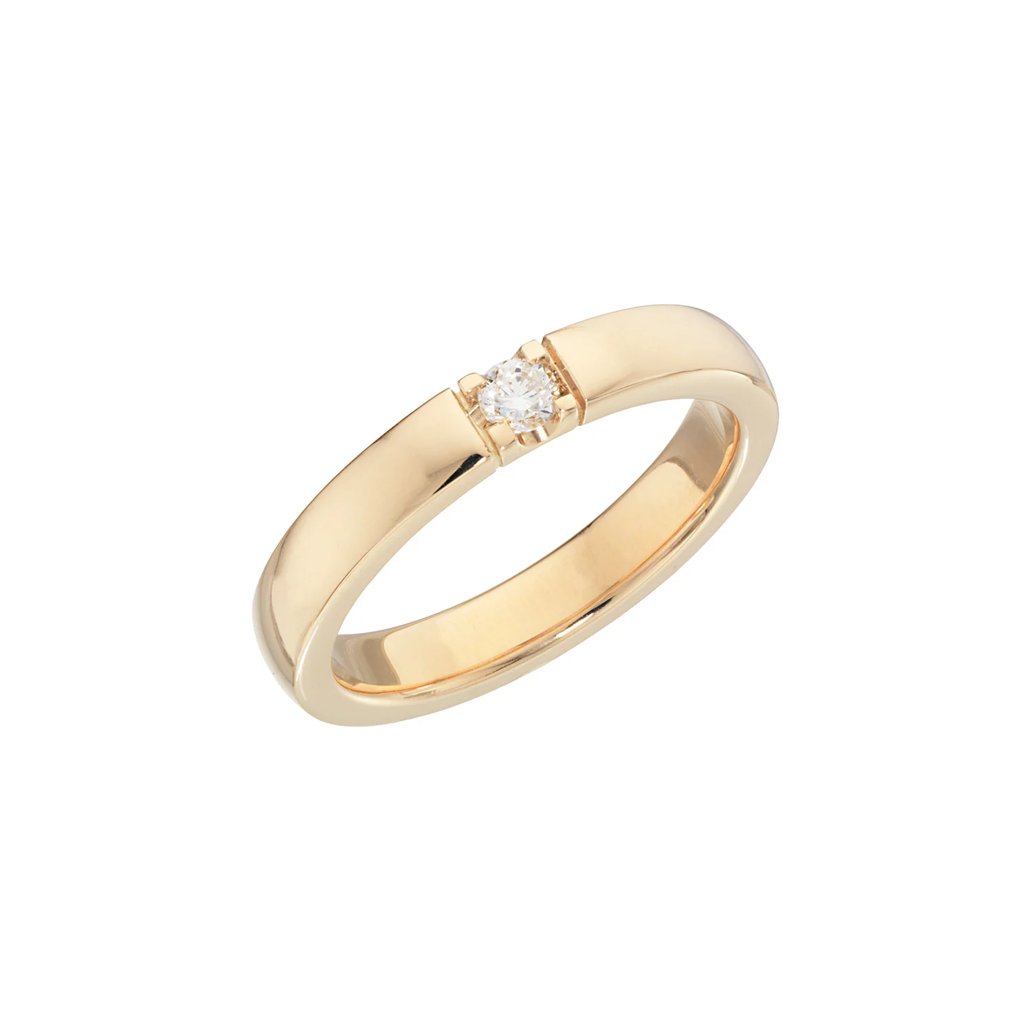 Diamond Collection - Alliancering m/blød kant, 1x0,10 ct. tw/si - 14 kt. guld, 1099R
