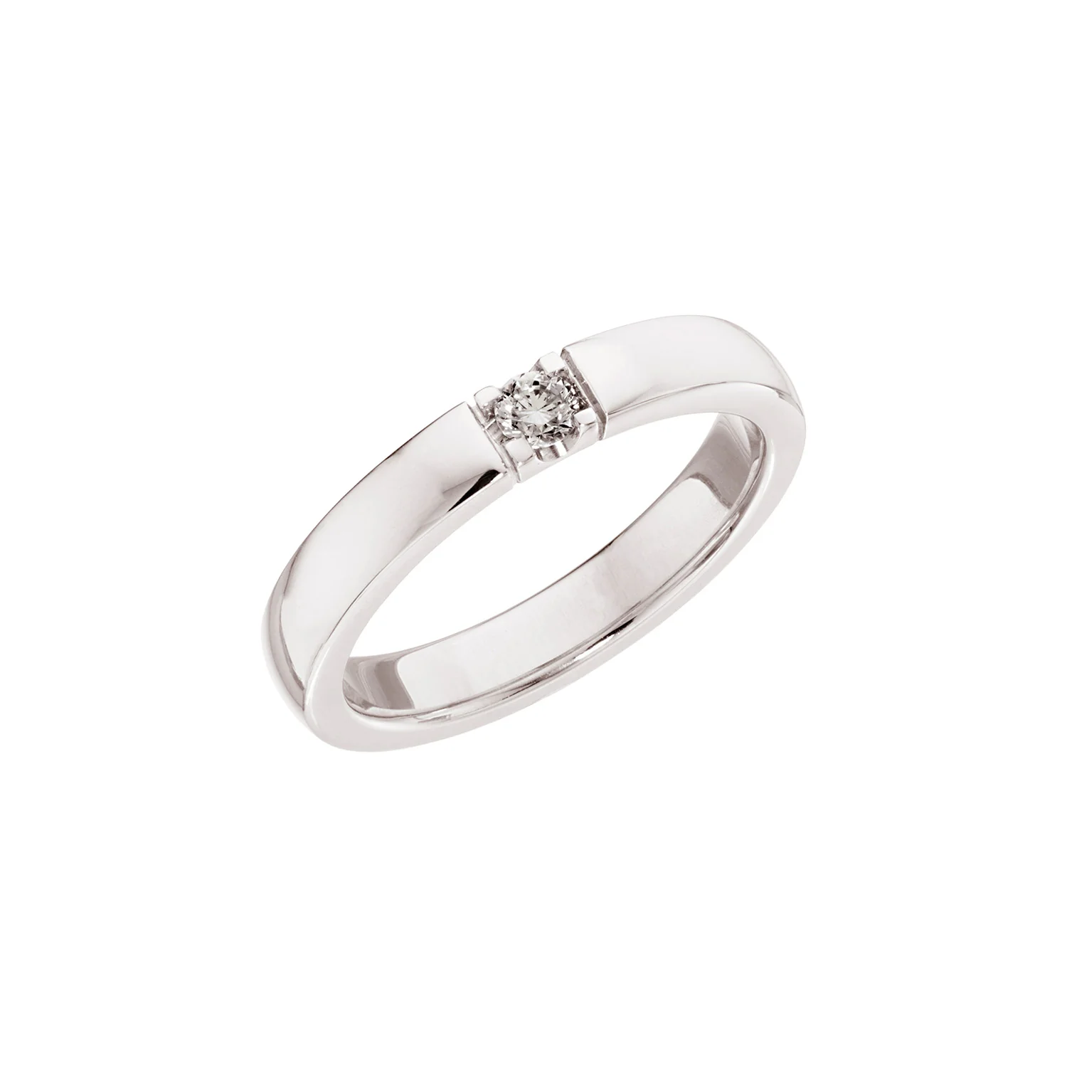 Diamond Collection - Alliancering m/blød kant, 1x0,10 ct. tw/si - 14 kt. hvidguld, 1099HV