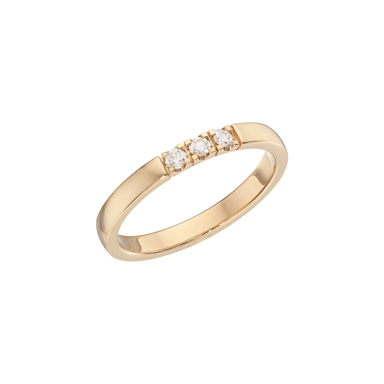 Diamond Collection - Alliancering m/blød kant, 3x0,04 ct. tw/si - 14 kt. guld, 0499-3-585R