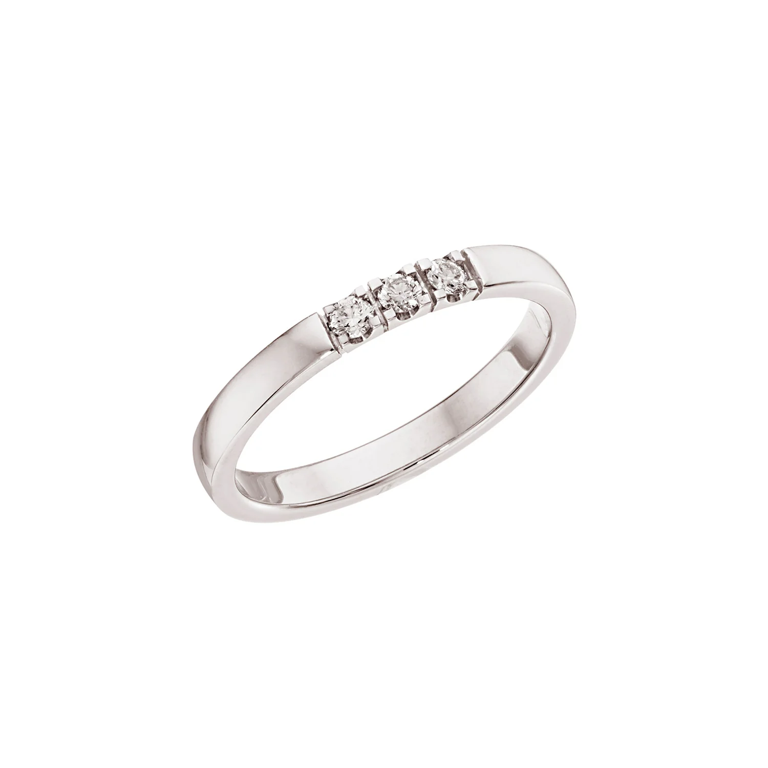 Diamond Collection - Alliancering m/blød kant, 3x0,04 ct. tw/si - 14 kt. hvidguld, 0499-3-585HV
