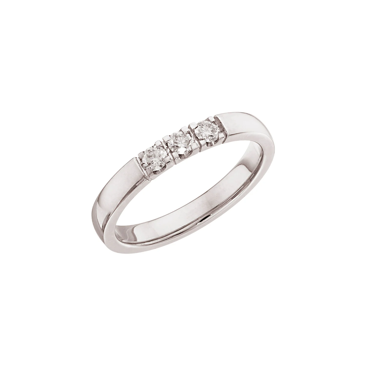 Diamond Collection - Alliancering m/blød kant, 3x0,07 ct. tw/si - 14 kt. hvidguld, 0799-3-585HV
