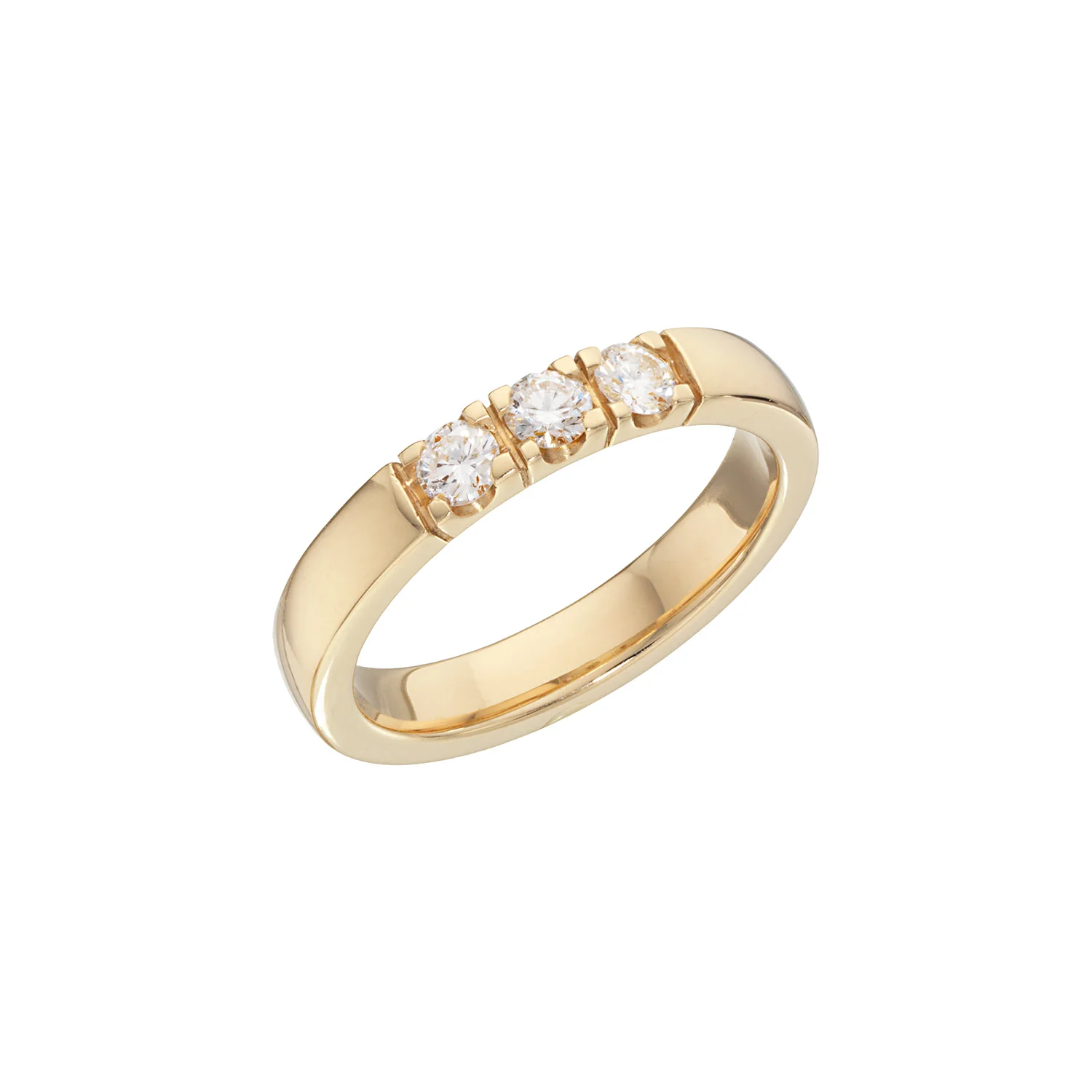 Diamond Collection - Alliancering m/blød kant, 3x0,10 ct. tw/si - 14 kt. rødguld, 1099-3-585R