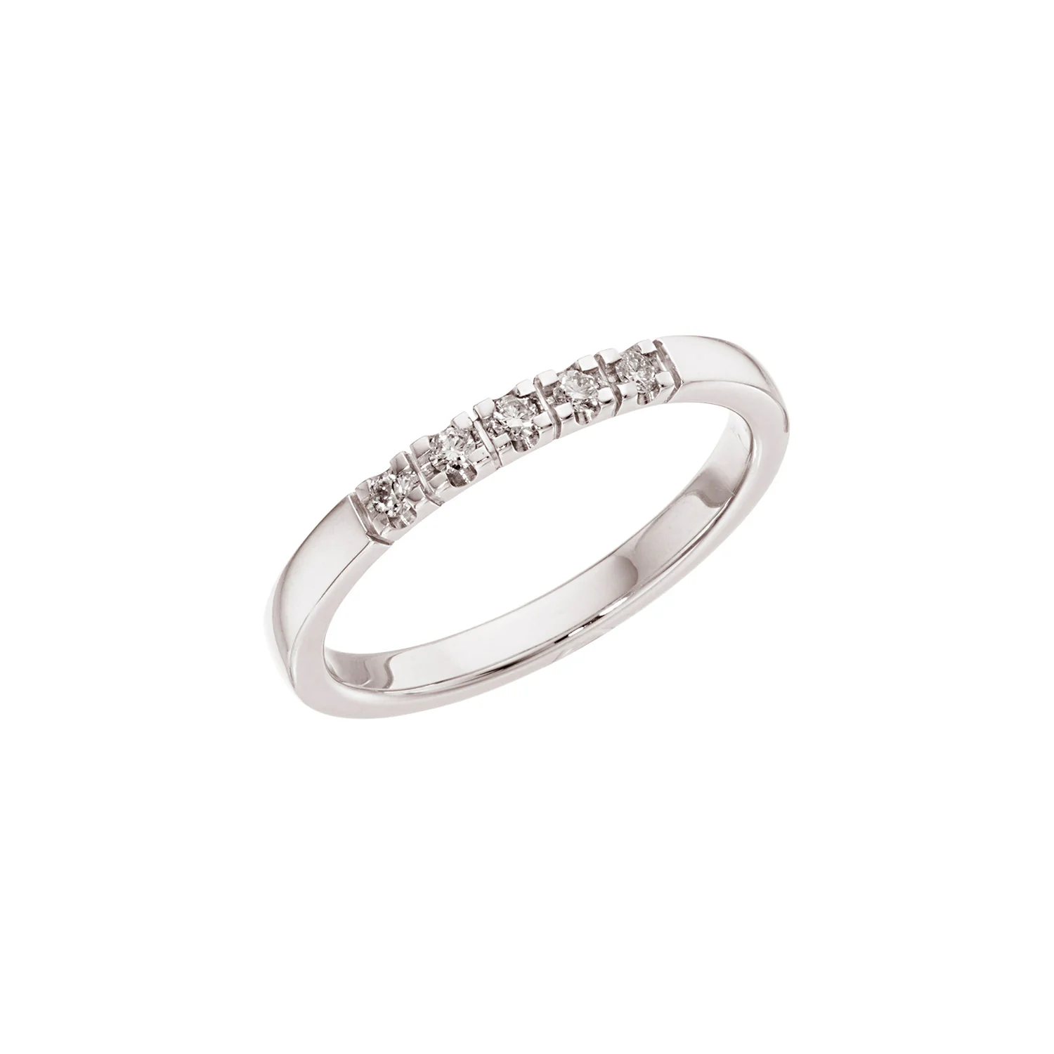 Diamond Collection - Alliancering m/blød kant, 5x0,02 ct. tw/si - 14 kt. hvidguld, 0299-5-585HV