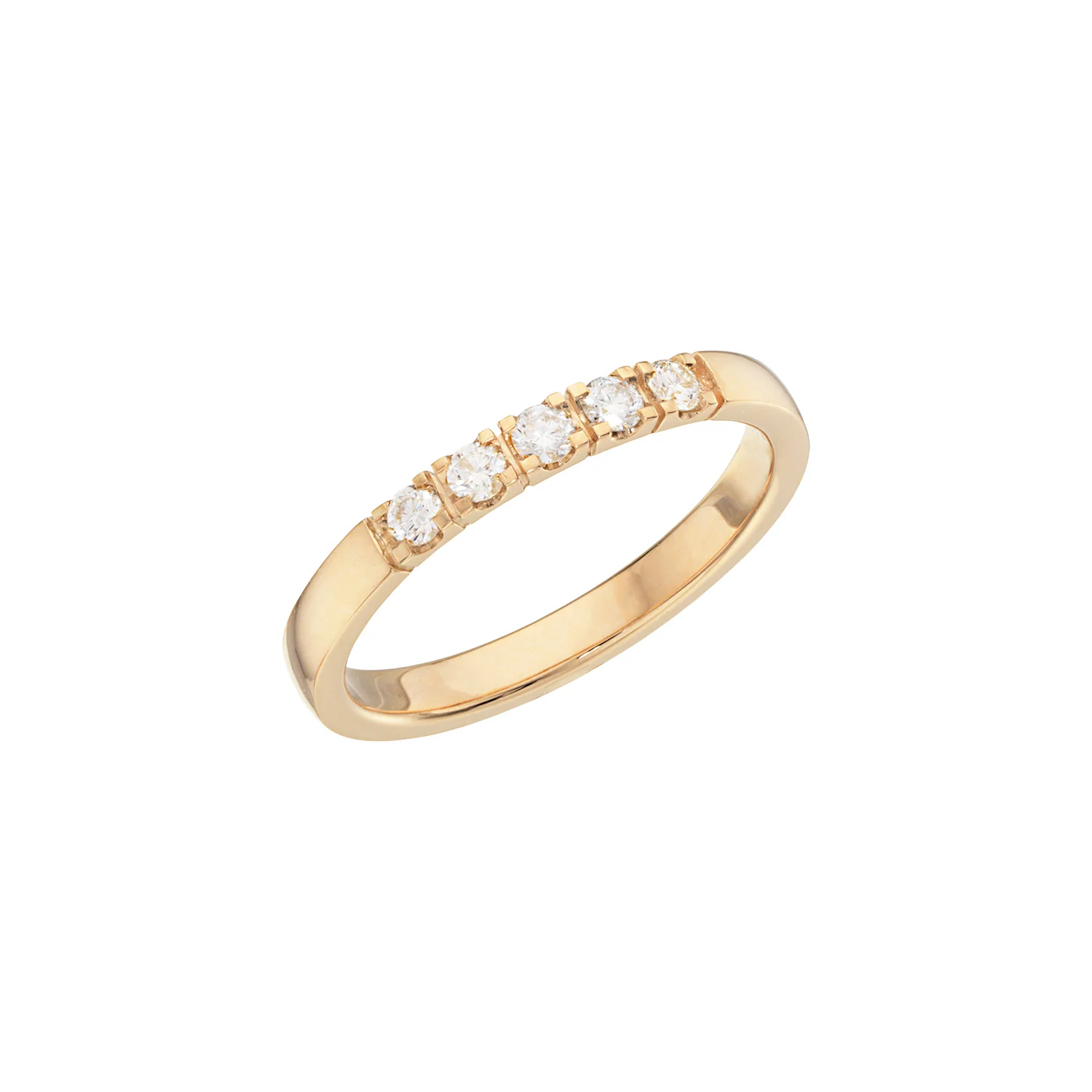 Diamond Collection - Alliancering m/blød kant, 5x0,04 tw/si - 14 k.t rødguld, 0499-5-585R