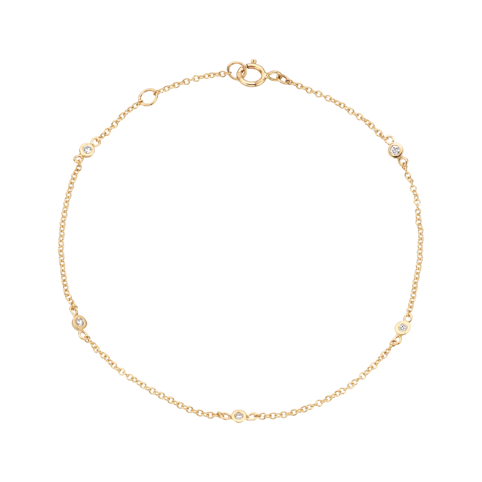 Diamond Collection - Armbånd, 0,09 ct. w/si, 19 cm - 14 kt. guld