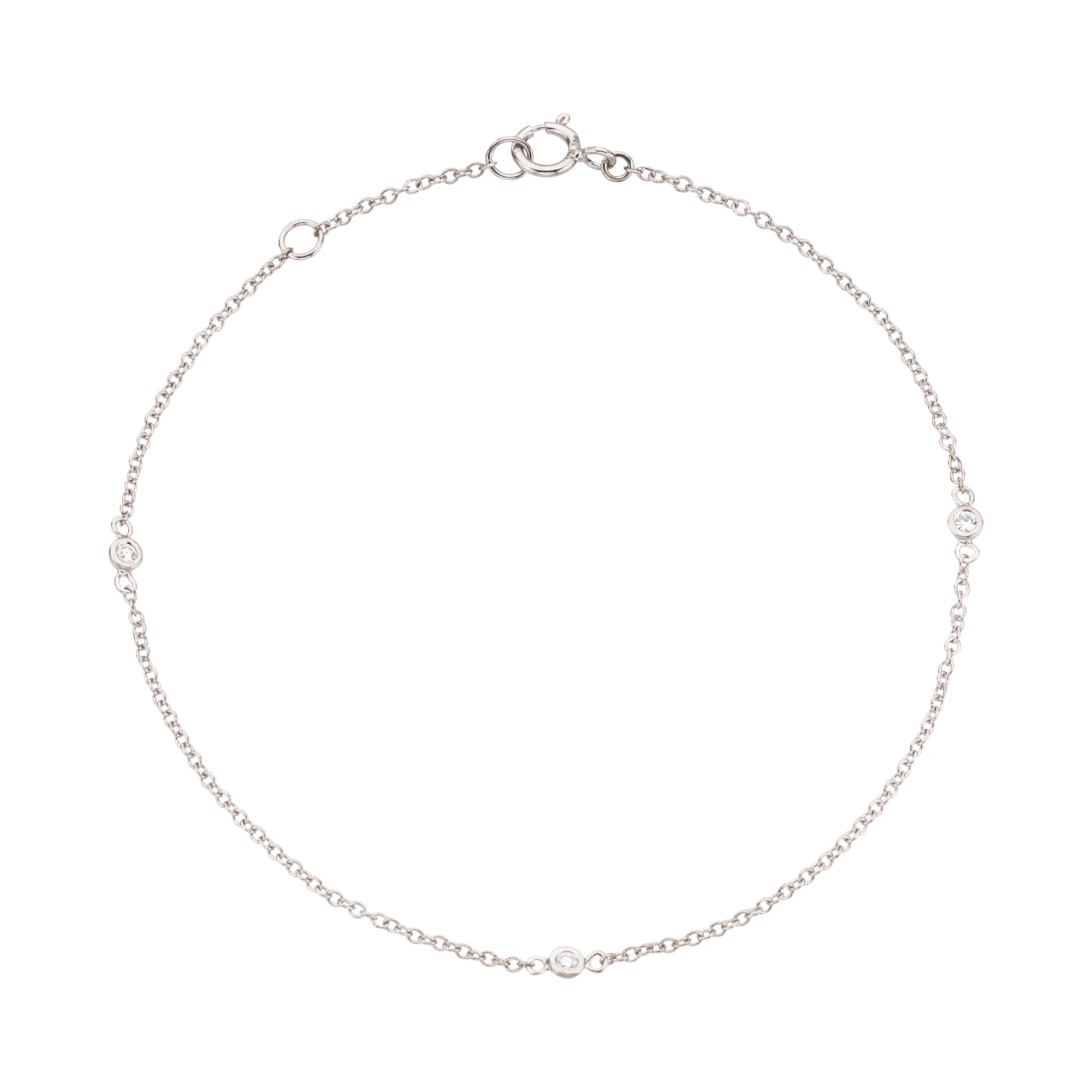 Diamond Collection - Armbånd, 0,09 ct. w/si, 19 cm - 14 kt. hvidguld