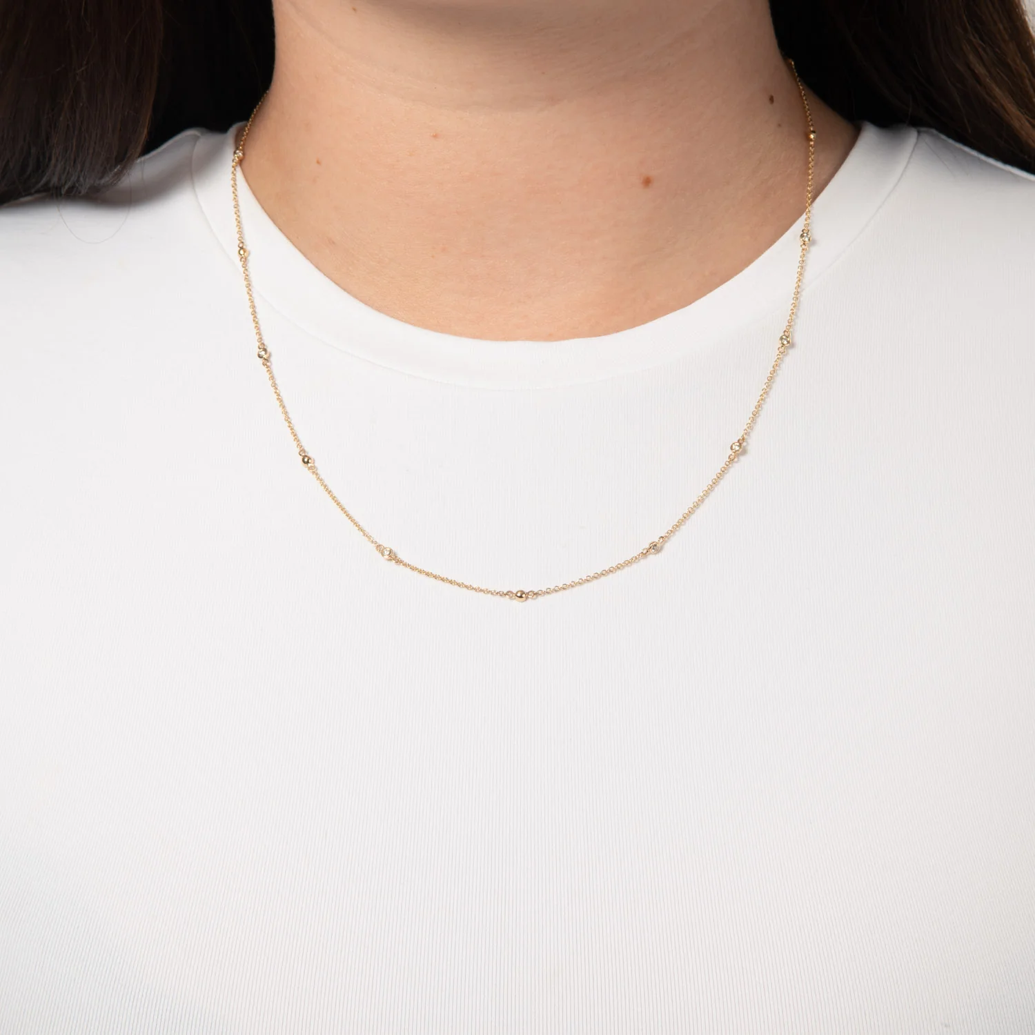 Diamond Collection - Halskæde, 0,30 ct. w/si, 45-50 cm - 14 kt. guld - Image 2