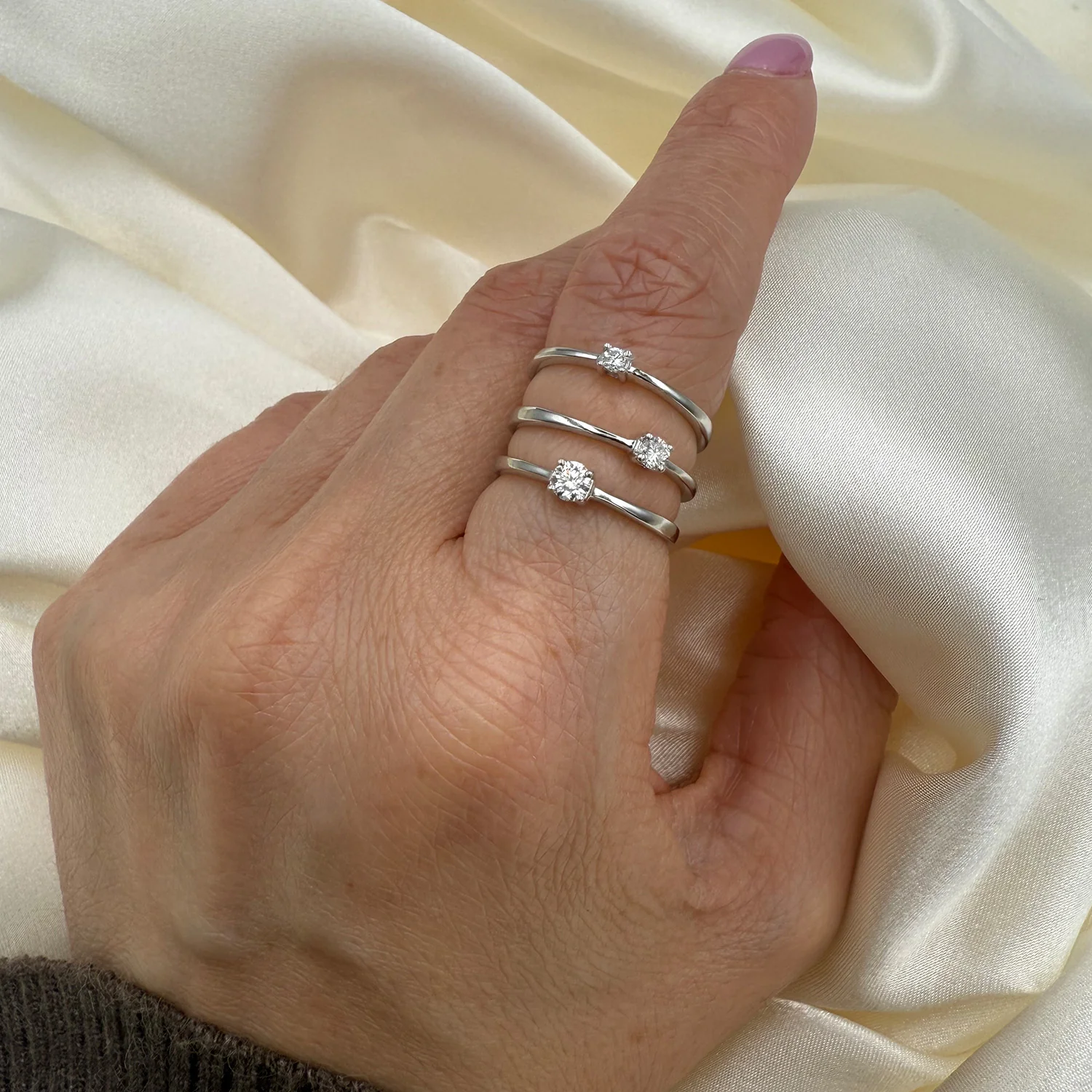 Diamond Collection - Ring, 1x0,14 ct. w/si - 14 kt. hvidguld - Image 3