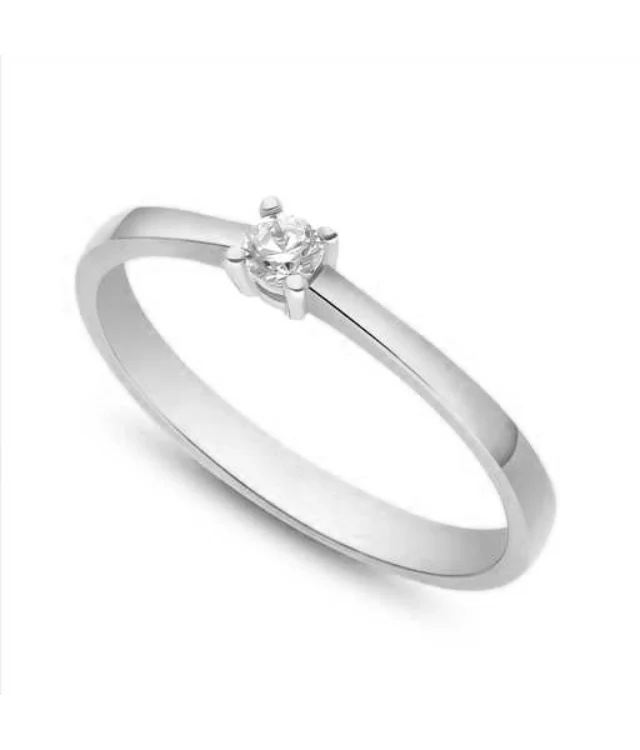 Diamond Collection - Solitairering 10 - 14 kt. hvidguld