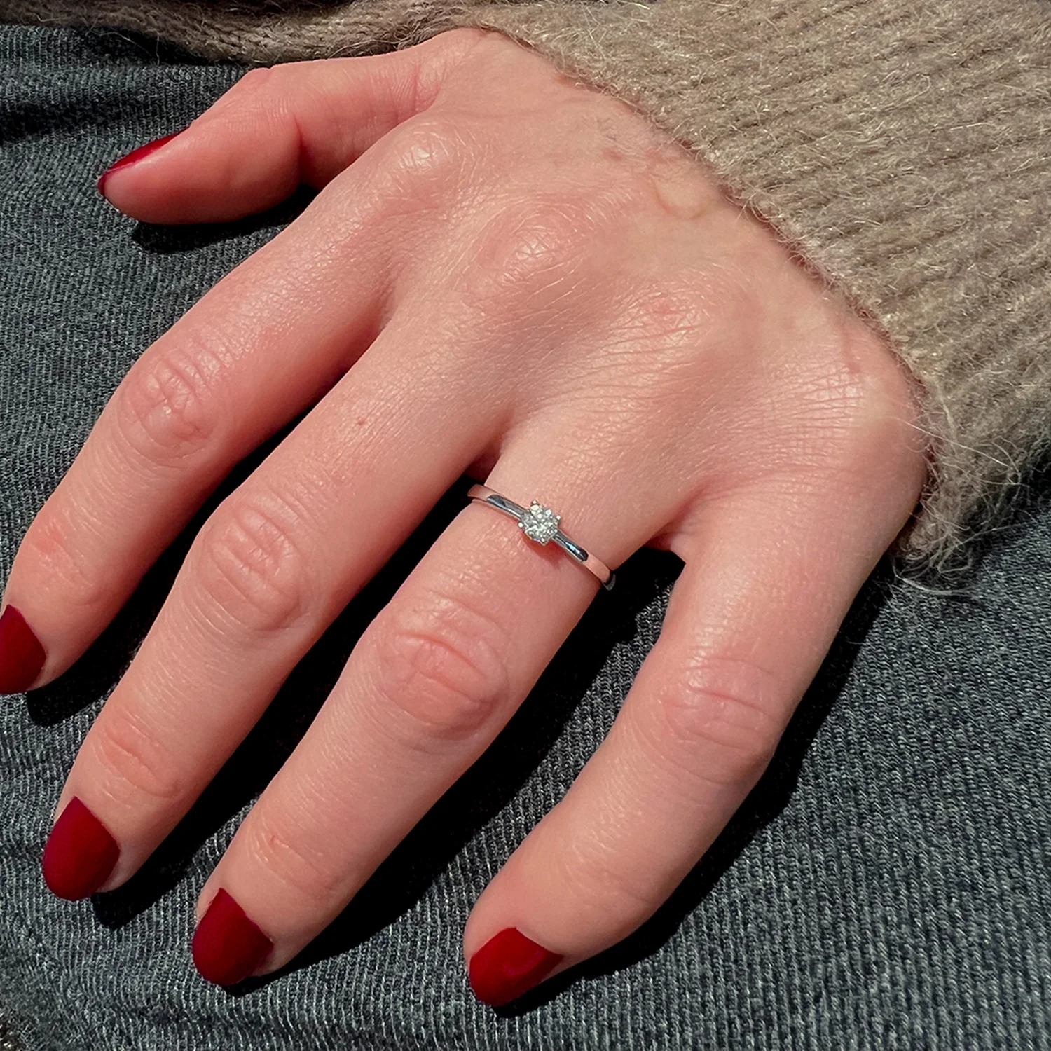 Diamond Collection - Solitairering - 14 kt. hvidguld - Image 2