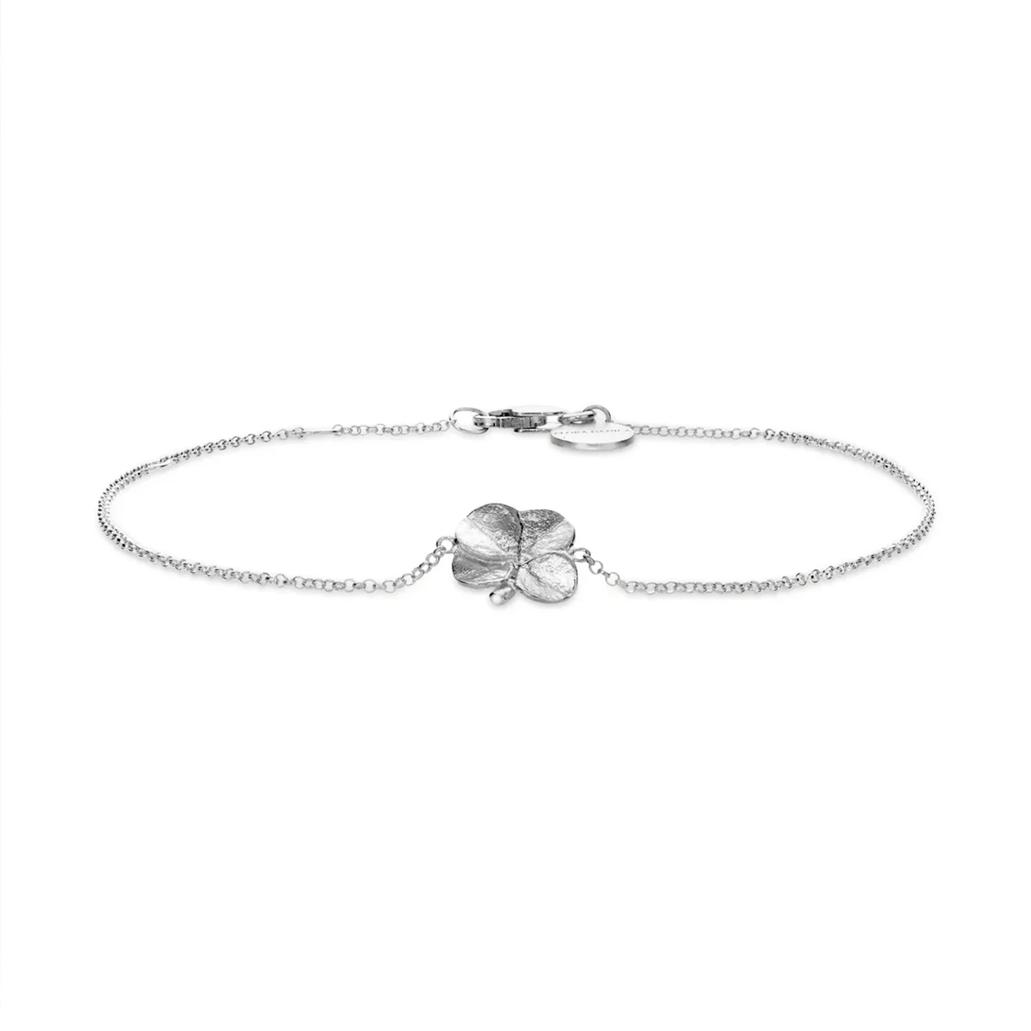 Flora Danica - Firkløver armbånd, 16-19,5 cm - Sølv - Image 3