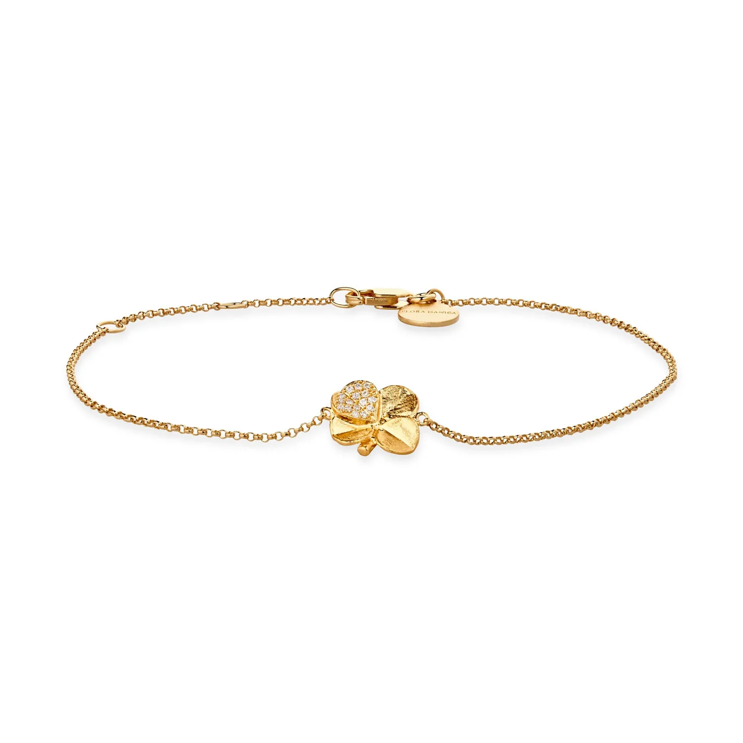 Flora Danica - Firkløver Pavé armbånd - FLC-BR-G-PAVE - Image 3