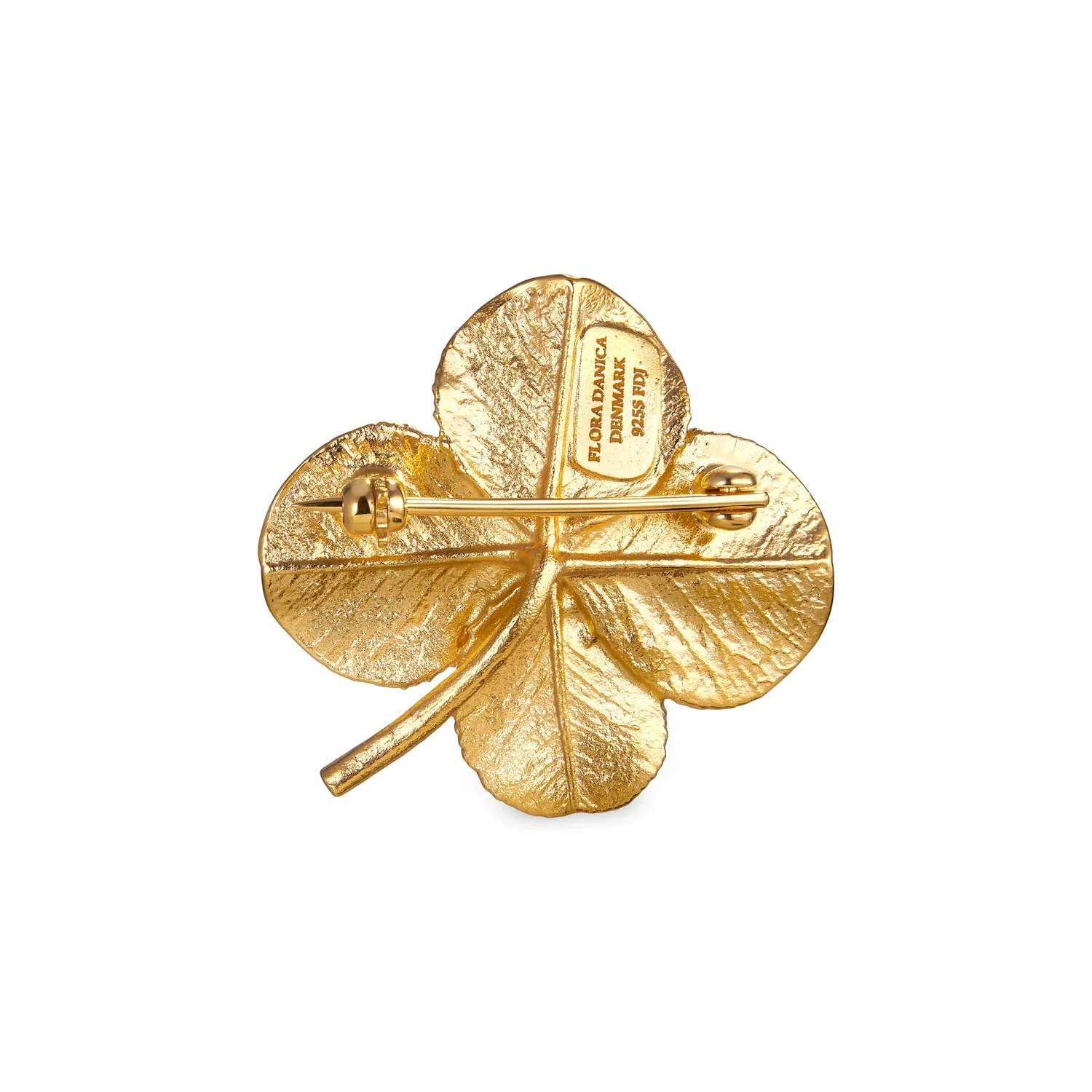 Flora Danica - Firkløver Pavé broche - FLC-BRO-G-PAVE - Image 3
