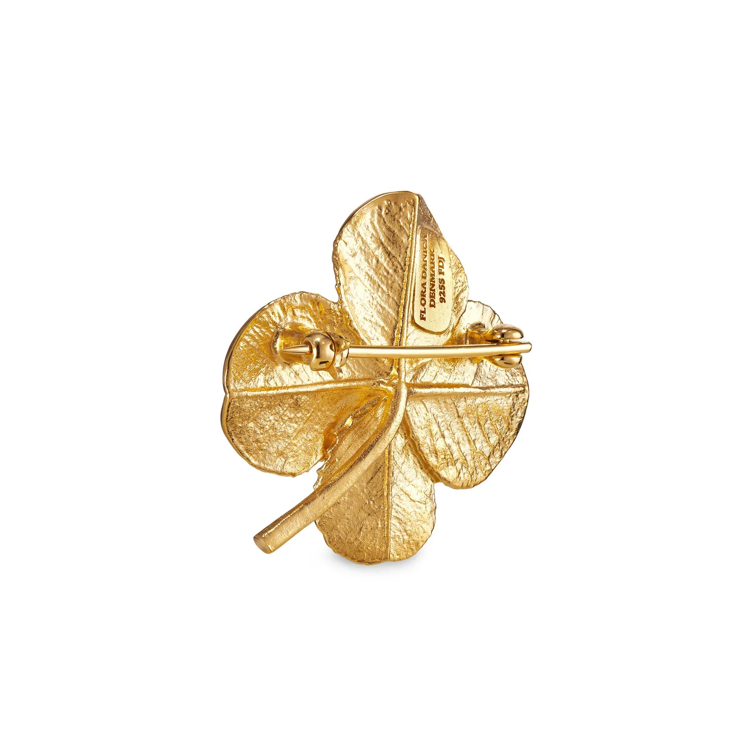 Flora Danica - Firkløver Pavé broche - FLC-BRO-G-PAVE - Image 4