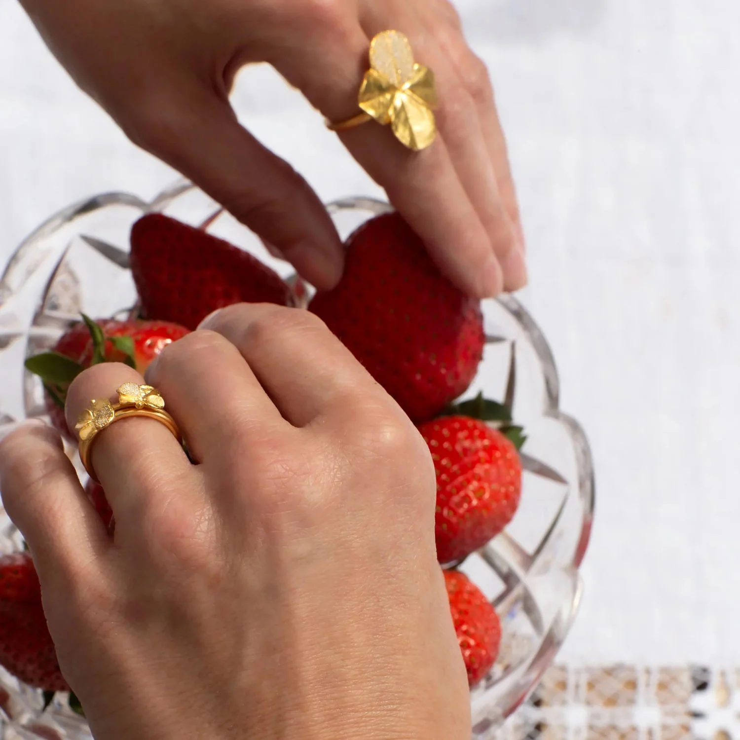 Flora Danica - Firkløver Pavé ring - FLC-RI-G-PAVE - Image 5