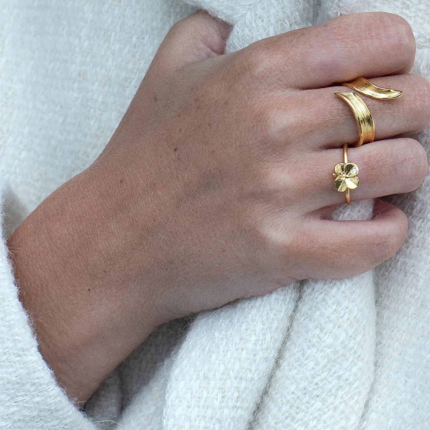 Flora Danica - Firkløver ring - FLC-RI-G - Image 7