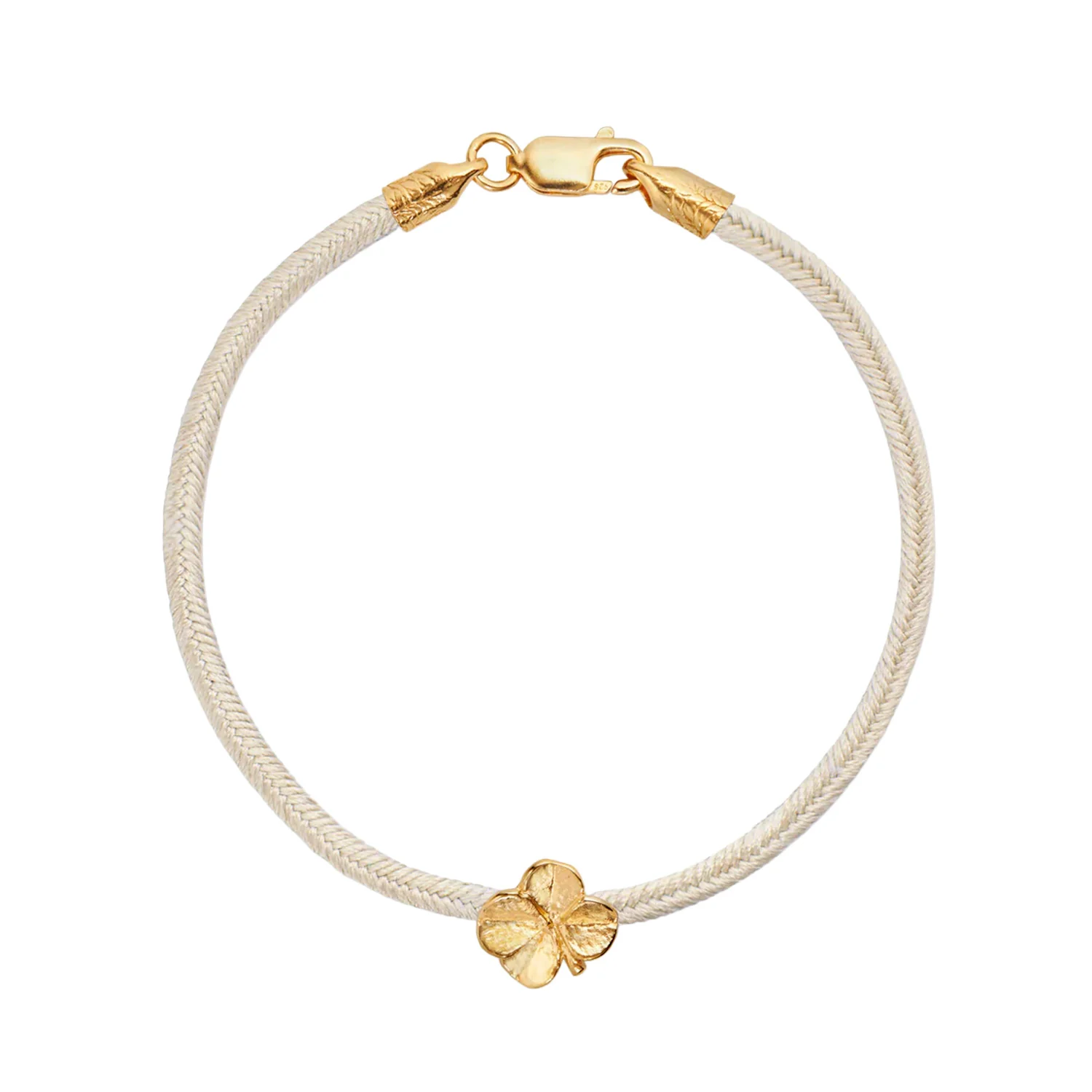 Flora Danica - Firkløver silkearmbånd, champagne - FLC-SILK-CHAMP-G