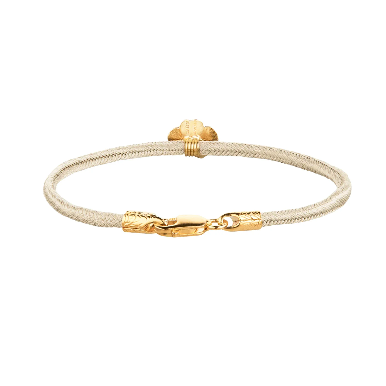 Flora Danica - Firkløver silkearmbånd, champagne - FLC-SILK-CHAMP-G - Image 2