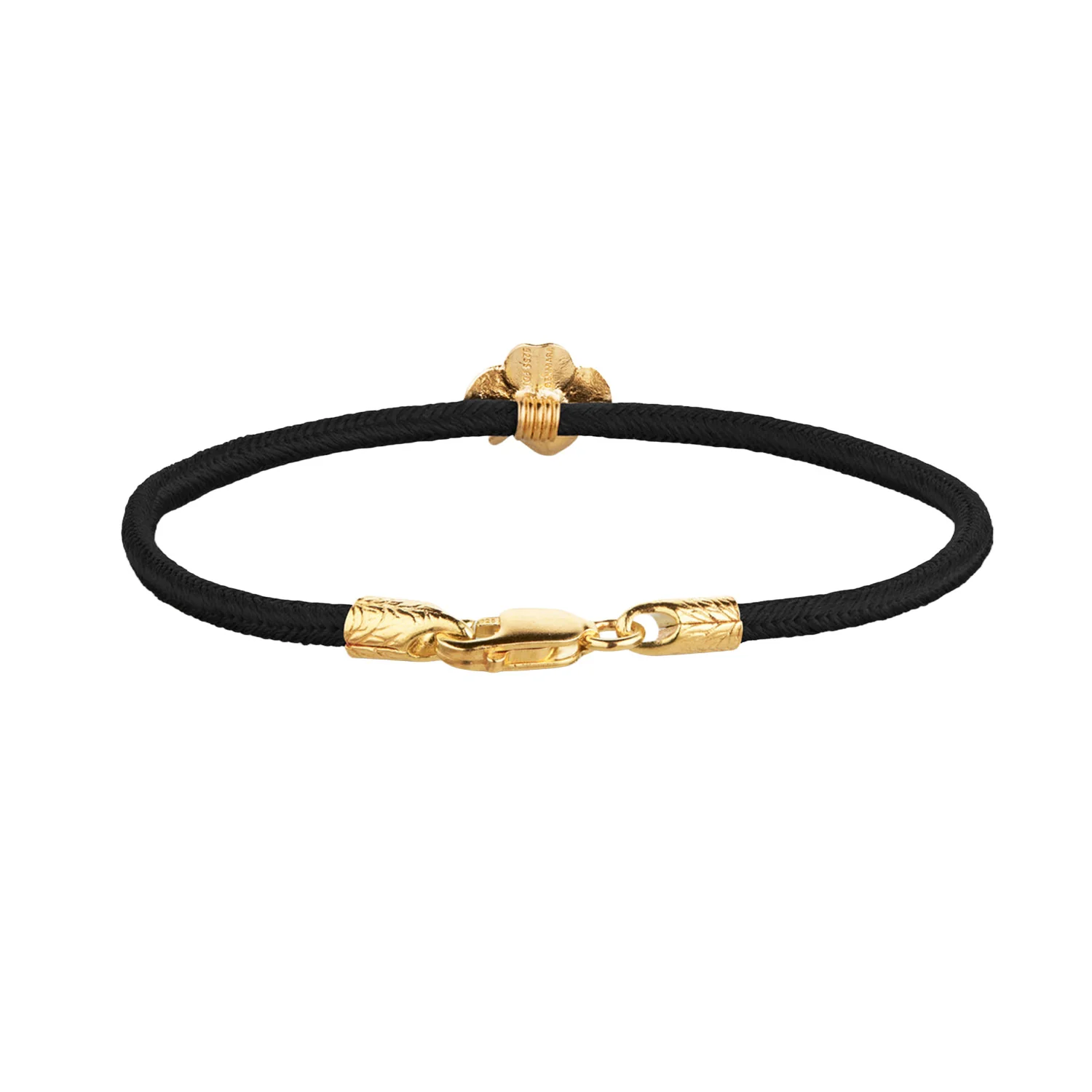 Flora Danica - Firkløver silkearmbånd, sort - FLC-SILK-BLACK-G - Image 3
