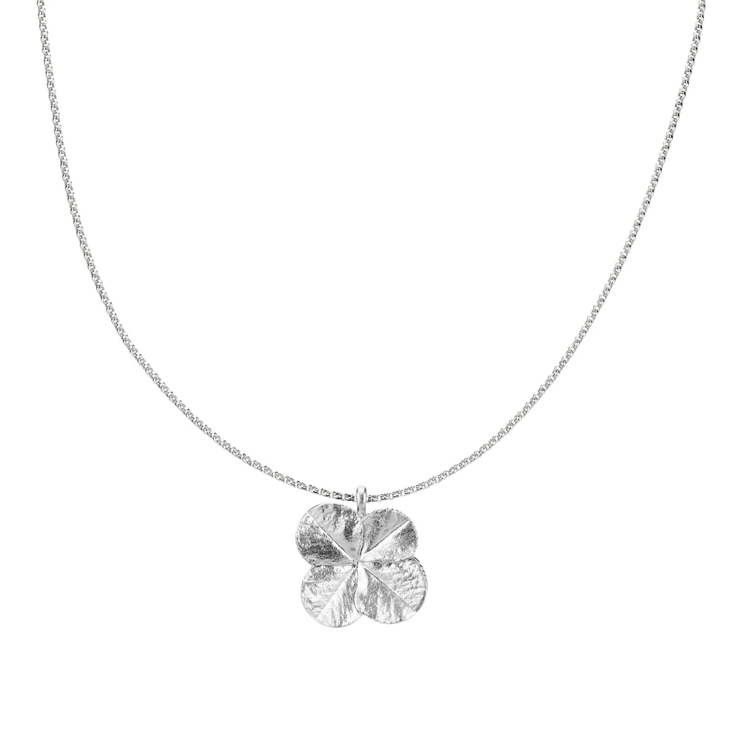 Flora Danica - Firkløver statement halskæde, 55-60 cm - FLC-NE-LARGE-S
