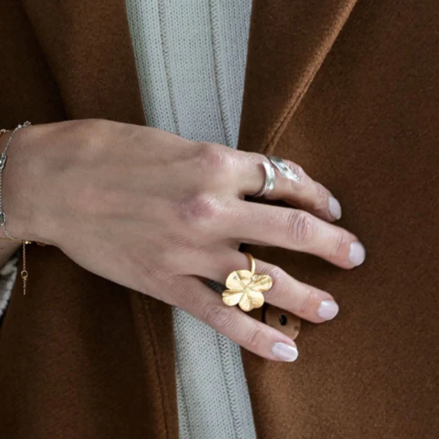 Flora Danica - Firkløver Statement ring - FLC-STRI-G - Image 2