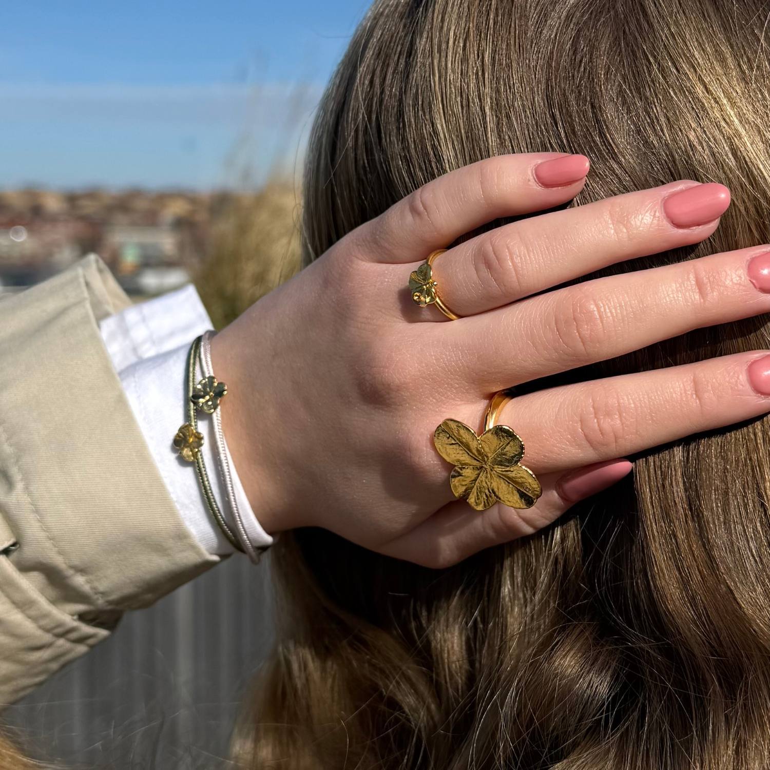 Flora Danica - Firkløver Statement ring - FLC-STRI-G - Image 3