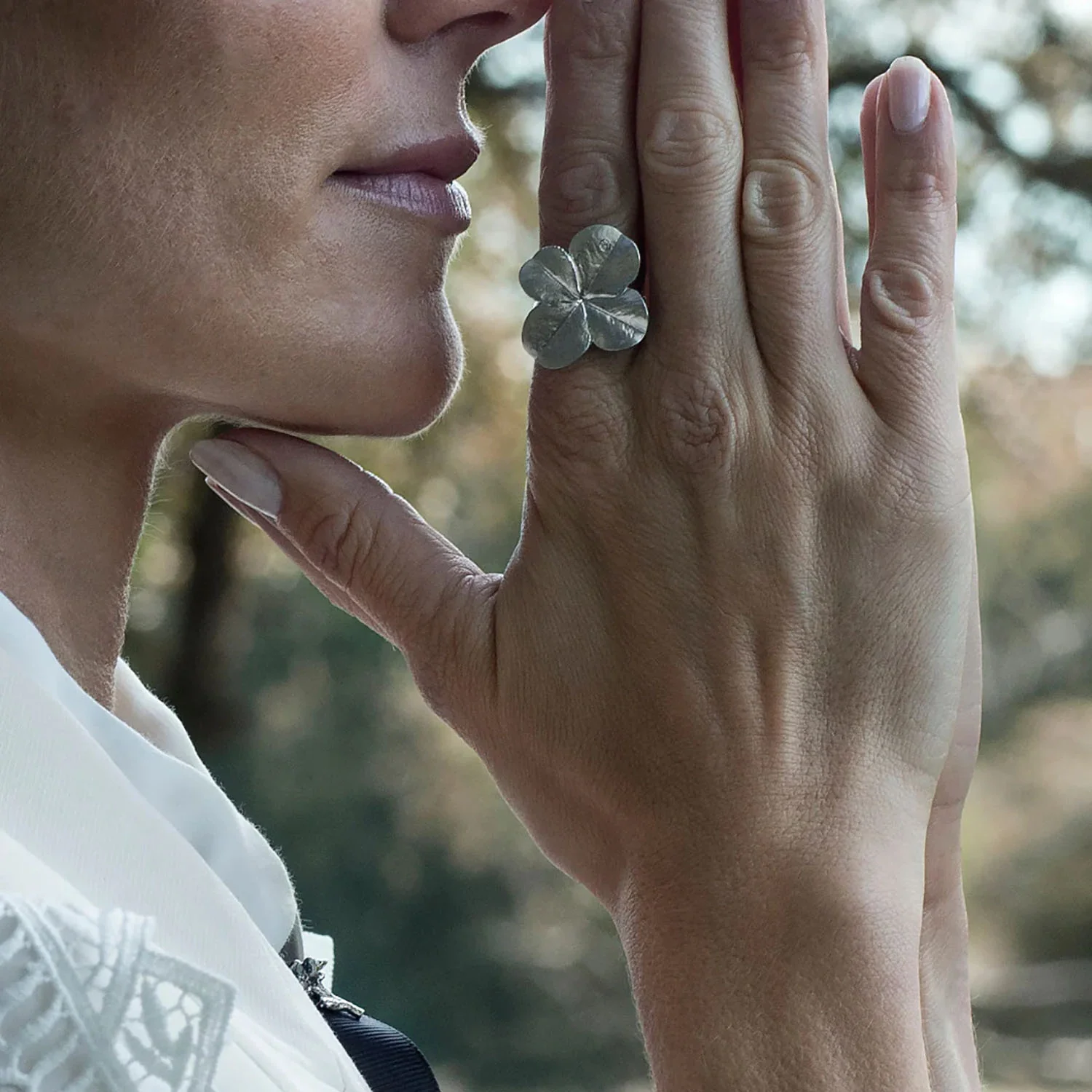 Flora Danica - Firkløver Statement ring - FLC-STRI-S - Image 6