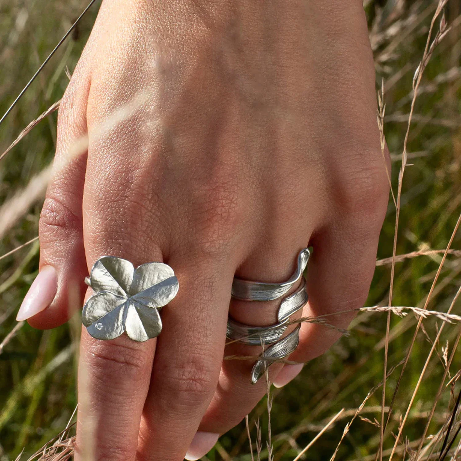 Flora Danica - Firkløver Statement ring - FLC-STRI-S - Image 7