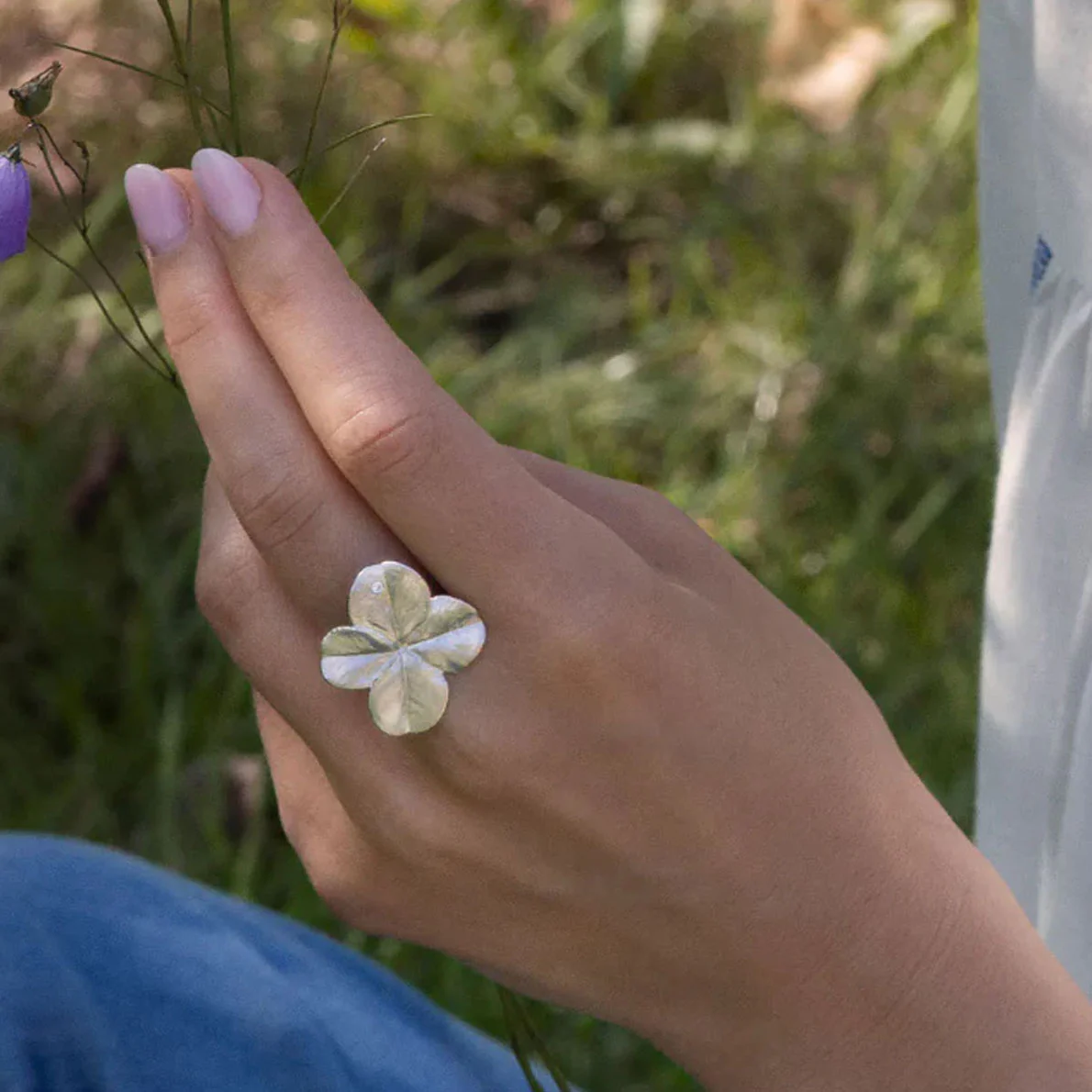 Flora Danica - Firkløver Statement ring - FLC-STRI-S - Image 8