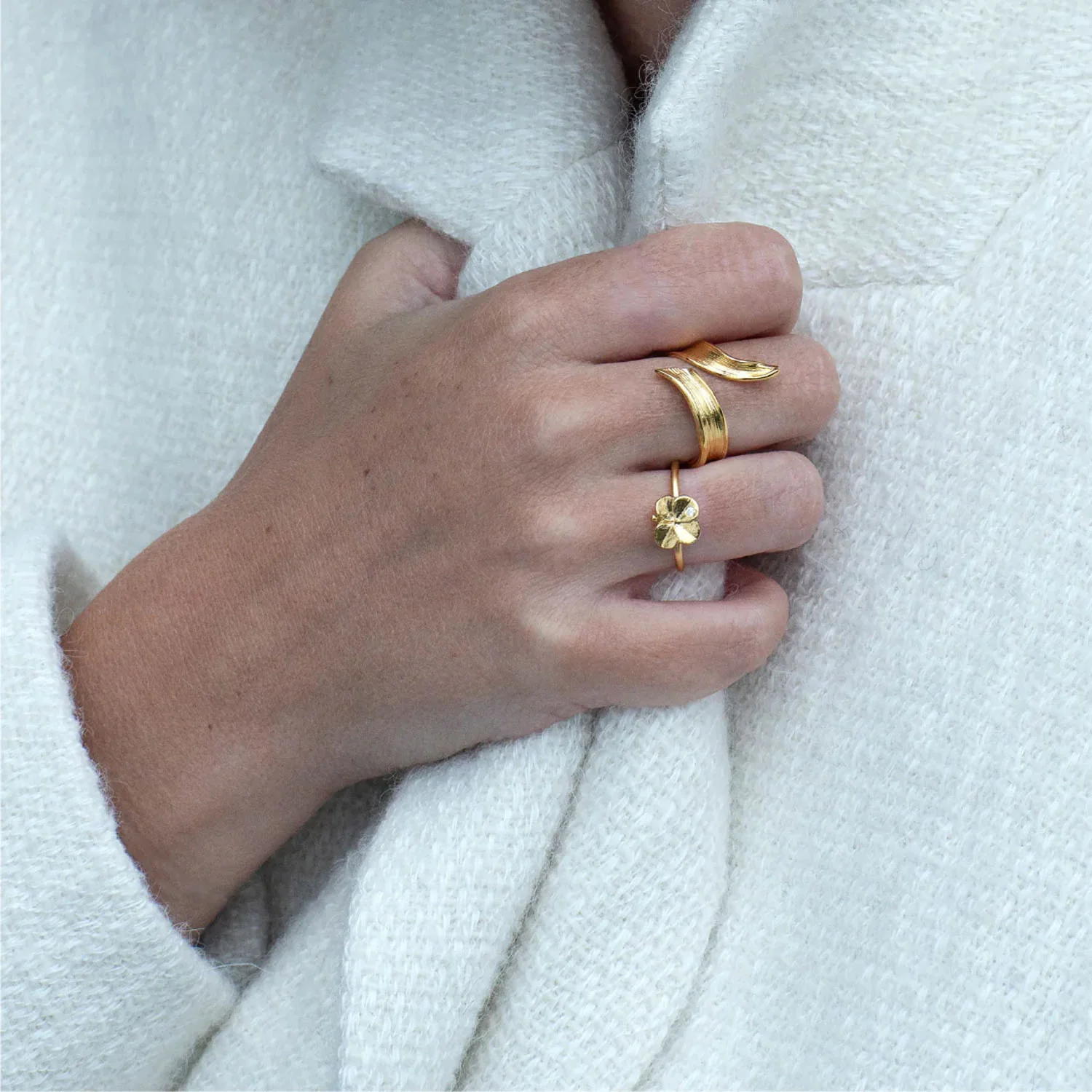 Flora Danica - Græs Statement ring - GR-STRI-G - Image 6