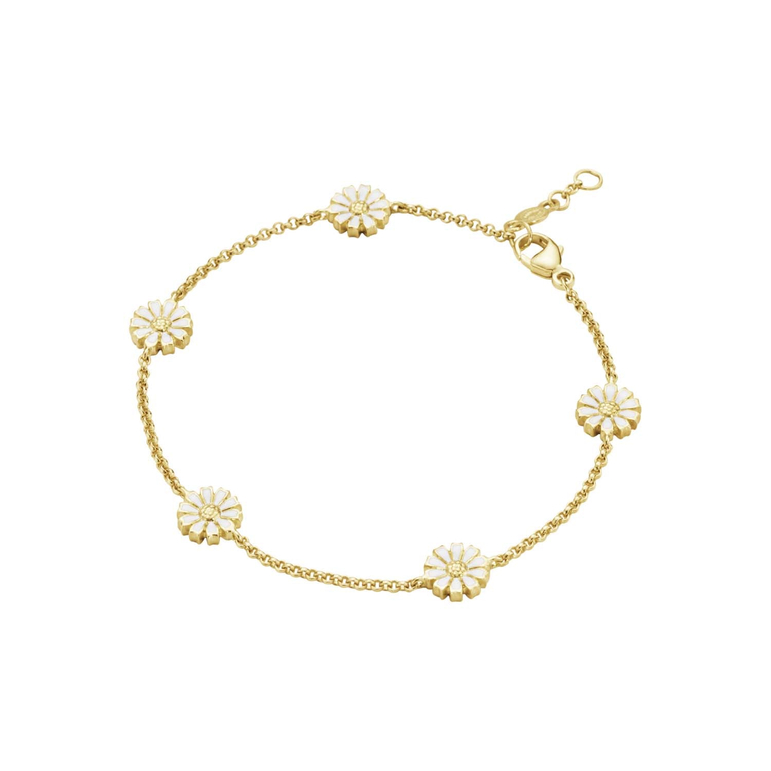 Georg Jensen - Daisy armbånd, 5x7 mm/18,5 cm - Forgyldt sølv