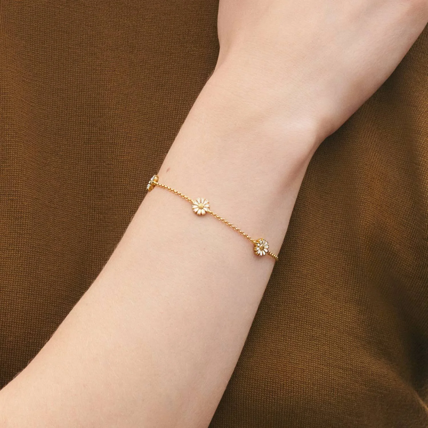 Georg Jensen - Daisy armbånd, 5x7 mm/18,5 cm - Forgyldt sølv - Image 4