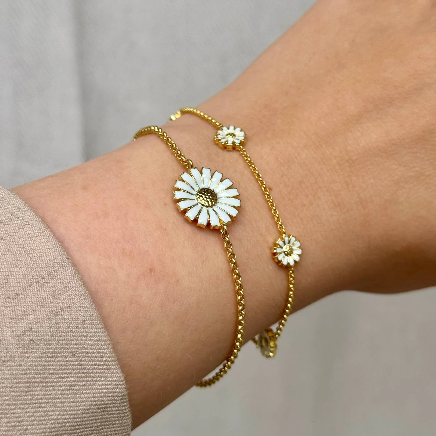 Georg Jensen - Daisy armbånd, 5x7 mm/18,5 cm - Forgyldt sølv - Image 8