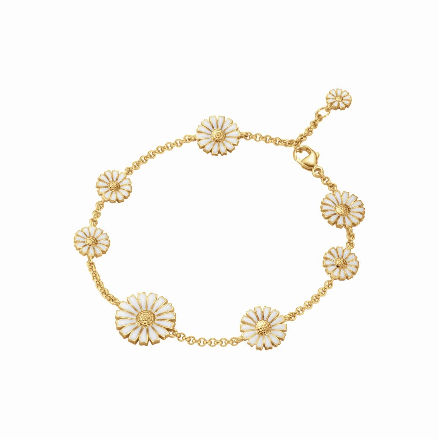 Georg Jensen - Daisy armbånd, 8 Flower - Forgyldt sølv