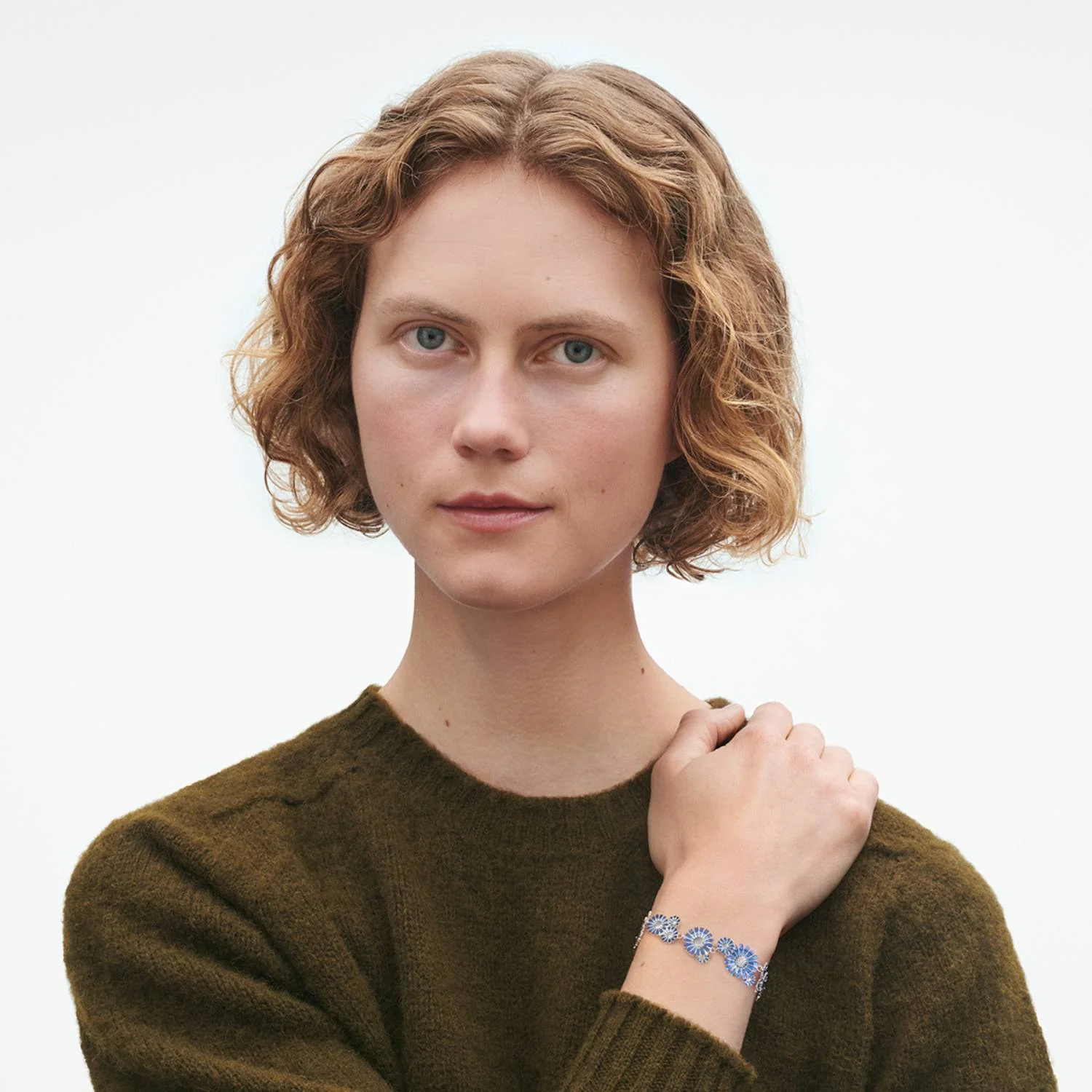 Georg Jensen - Daisy armbånd, blå emalje - Rhodineret sølv - Image 3