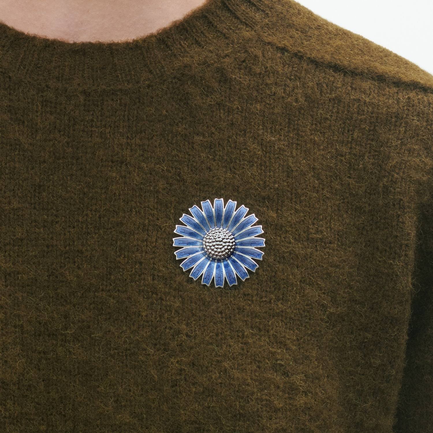 Georg Jensen - Daisy broche, blå - Sølv - Image 2