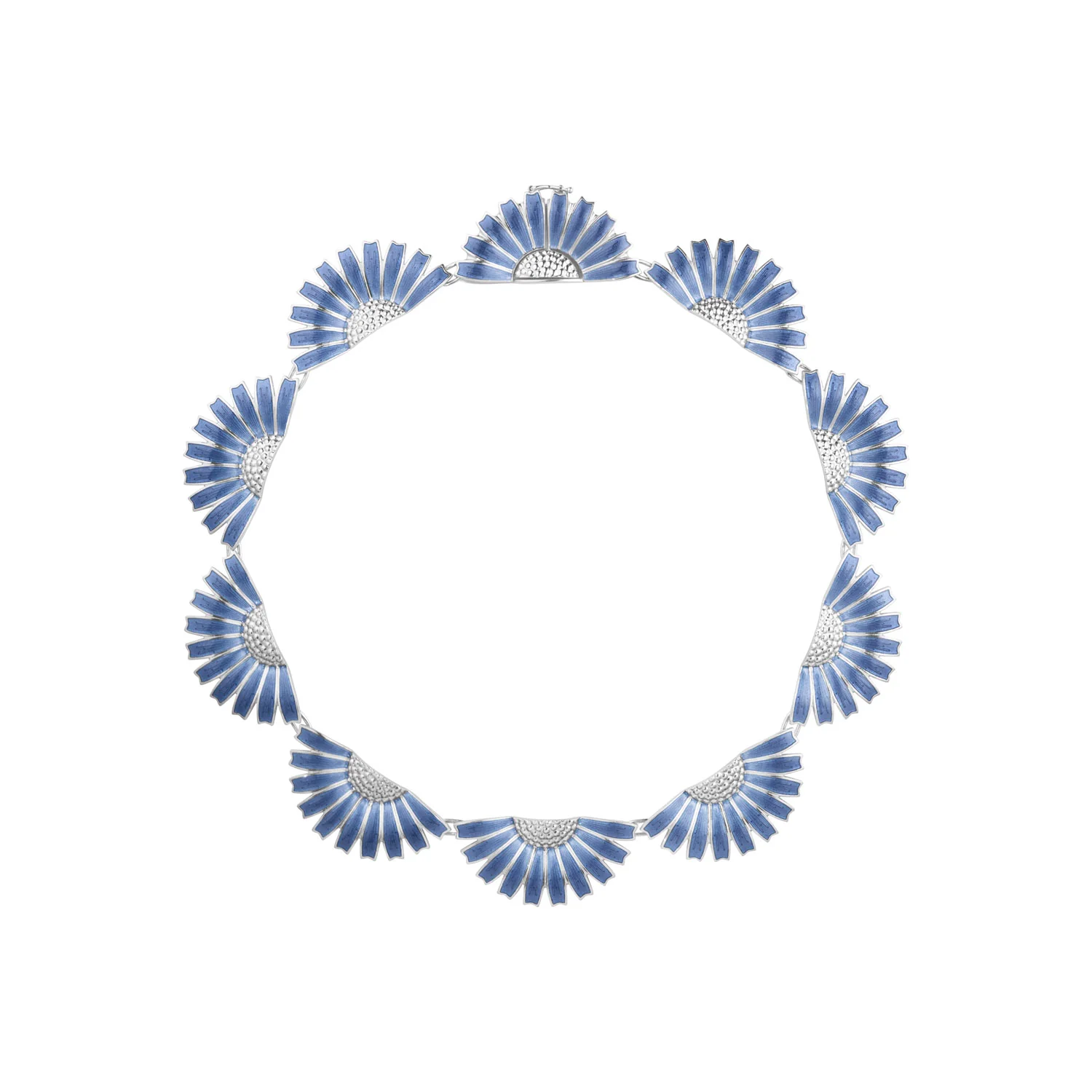 Georg Jensen - Daisy Half flower halskæde, blå - Sølv