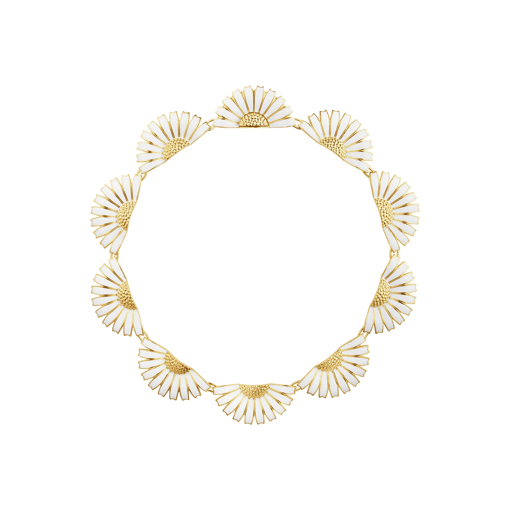 Georg Jensen - Daisy Half Flower halskæde - Forgyldt sølv