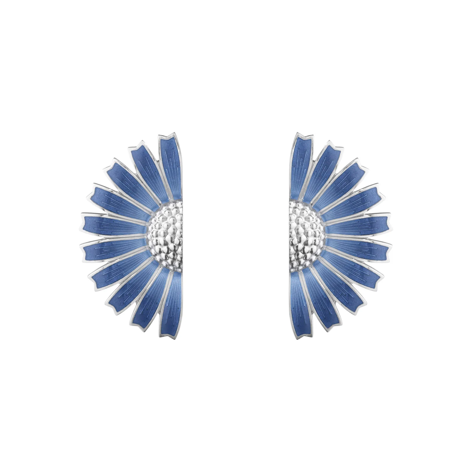 Georg Jensen - Daisy half flower ørestikker, blå - Sølv