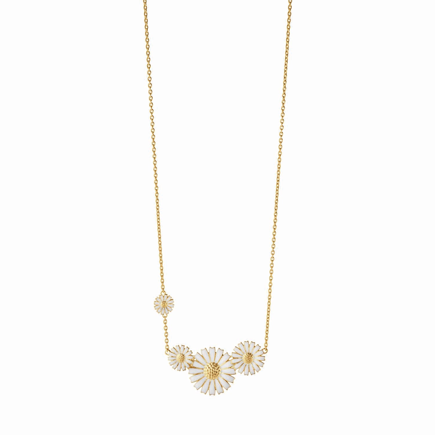 Georg Jensen - Daisy halskæde, 4 Flower - Forgyldt sølv