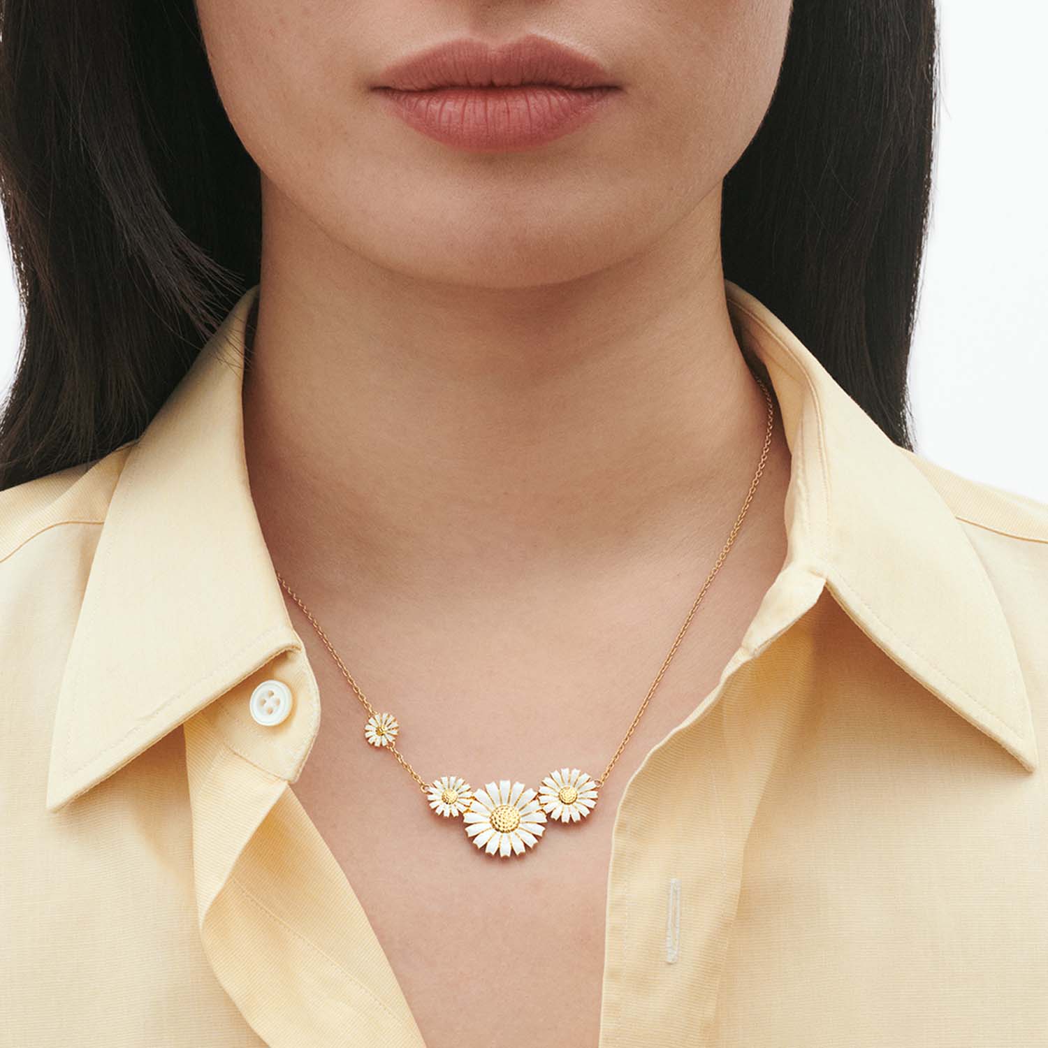 Georg Jensen - Daisy halskæde, 4 Flower - Forgyldt sølv - Image 4