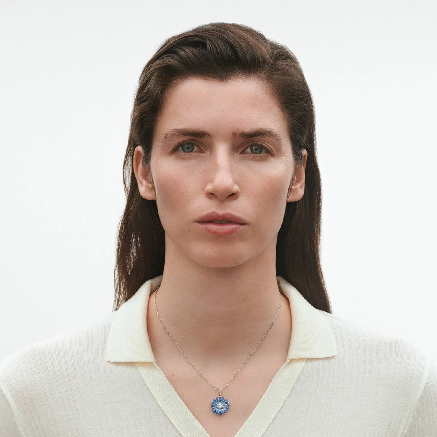 Georg Jensen - Daisy halskæde, blå - Sølv - Image 3