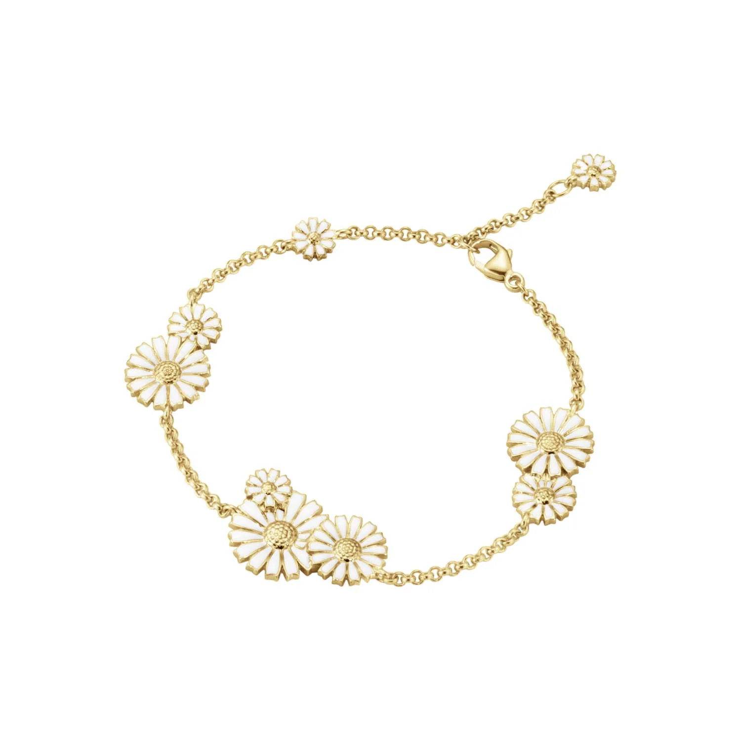 Georg Jensen - Daisy Layered armbånd, 9 Flower - Forgyldt sølv