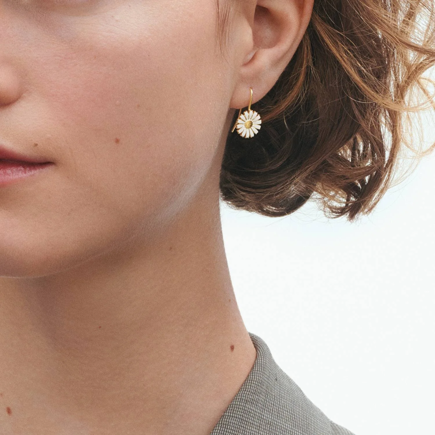 Georg Jensen - Daisy ørebøjler, 2025/11 mm - Forgyldt sølv - Image 2